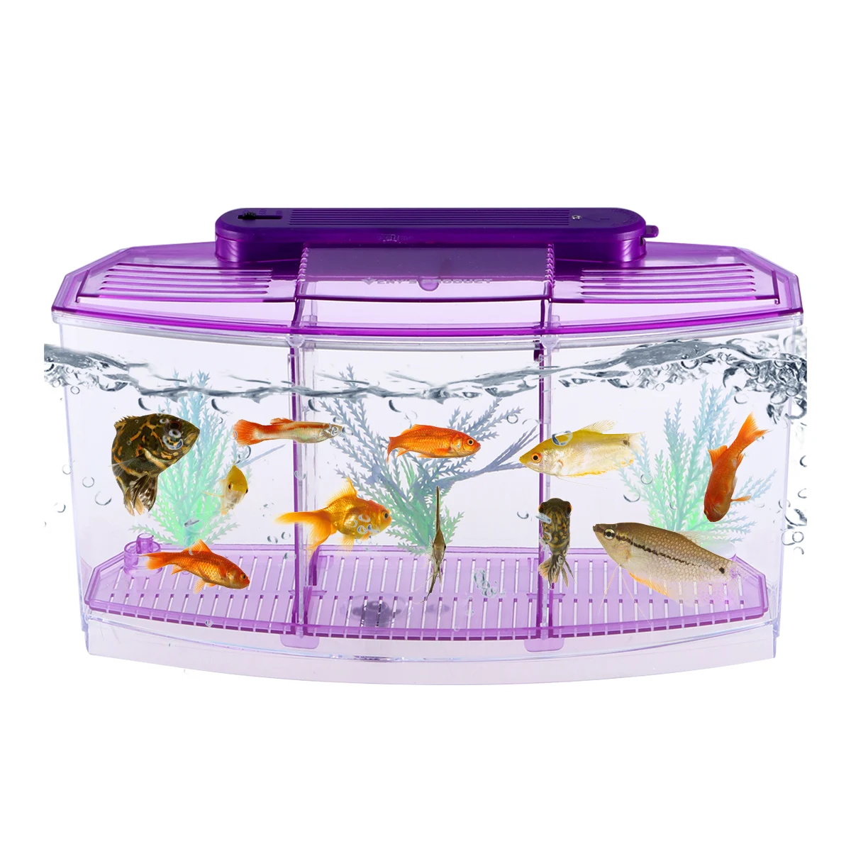 

Mini Goldfish Tank Fish Fry Small Tanks Tiny Aquarium Office Desktop Pet Supplies Durable Safe Long Use Easy Care