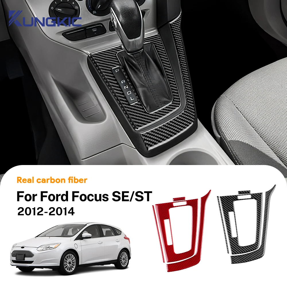 

For Ford Focus SE ST MK3 2012 2013 2014 Real Soft Carbon Fiber Sticker LHD RHD Car Gear Shift Frame Panel Trim Accessories