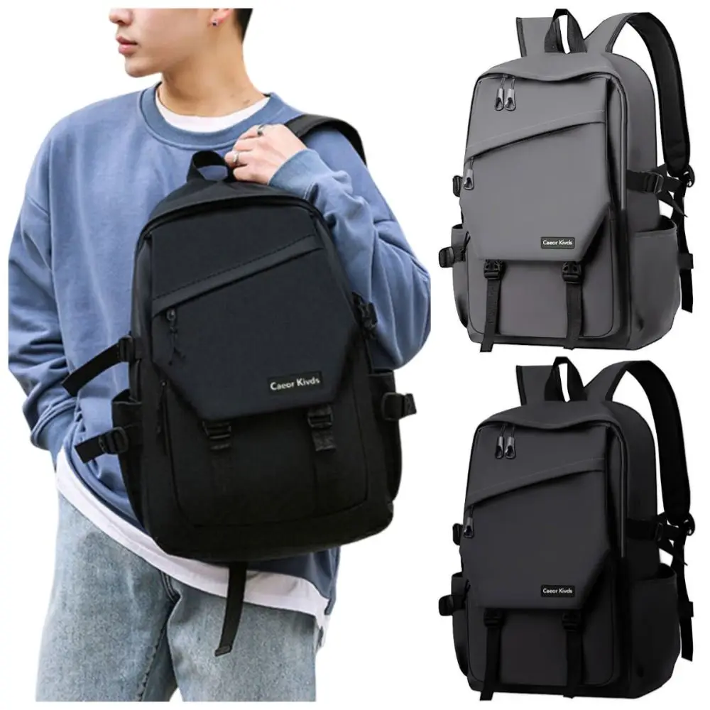 

Мужская сумка через плечо большой вместимости, износостойкая студенческая школьная сумка с несколькими карманами, легкий однотонный рюкзак для компьютера