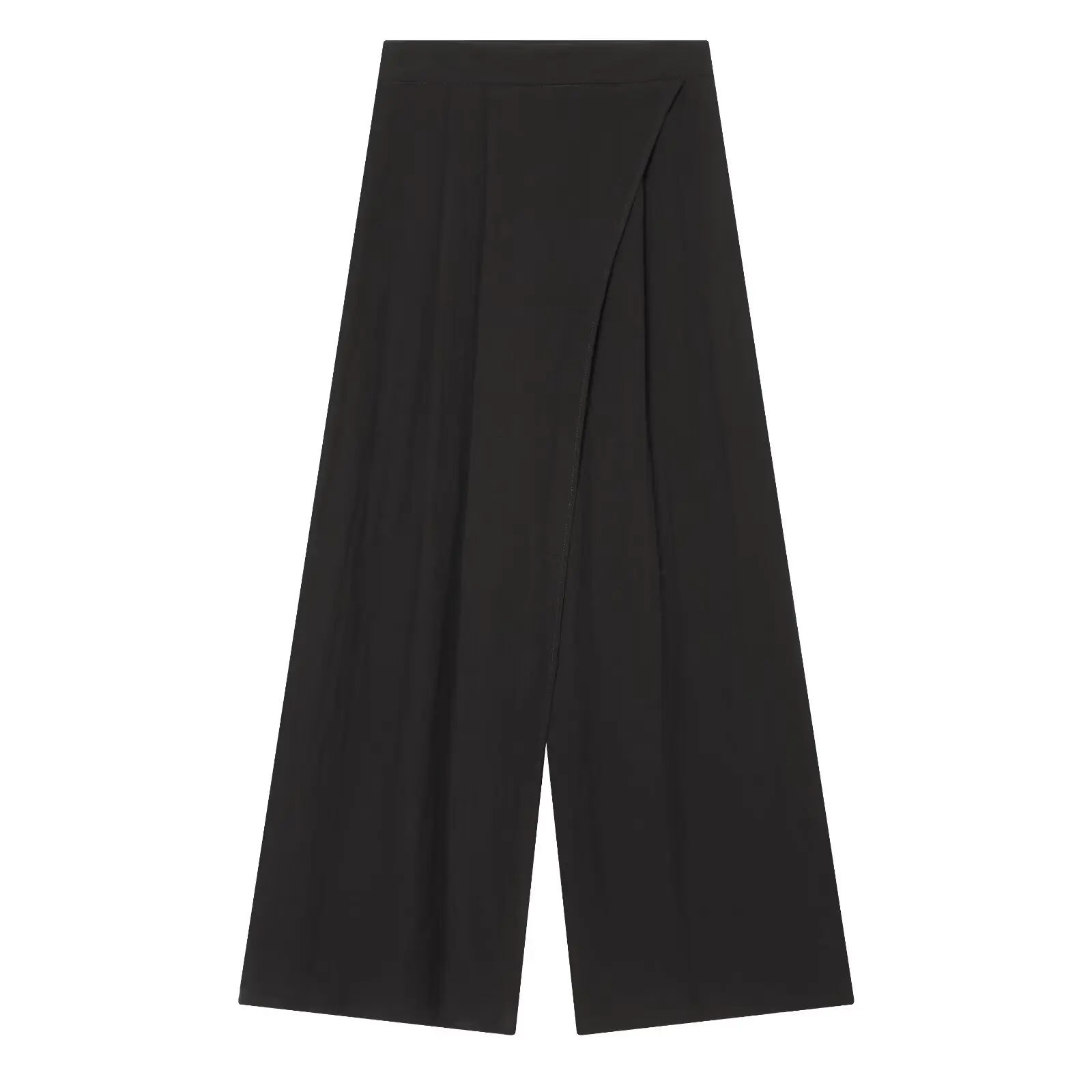 BSAY Women's Fashion High Waisted Wide Leg Pants Spring Summer Solid Color Daily Casual Wear Loose Asymmetric Wrap Trousers