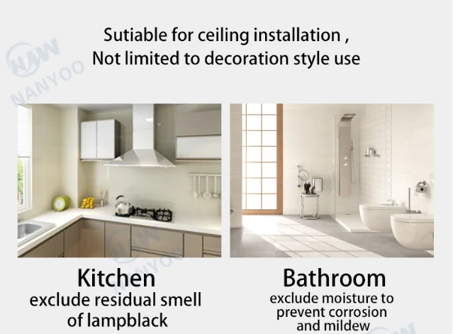 높은 풍량 주방 천장 장착형 추출기 팬 욕실 천장 배기 팬