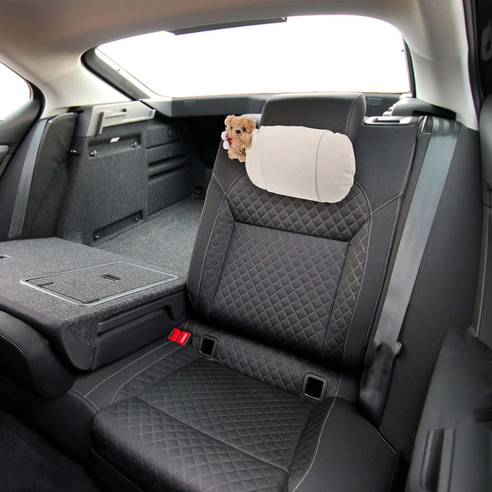 

Travel Car Headrest Pillow Ergonomic Neck Support Cushion Cute Cartoon Design for Driving Office Chair White Car Pillow for Neck