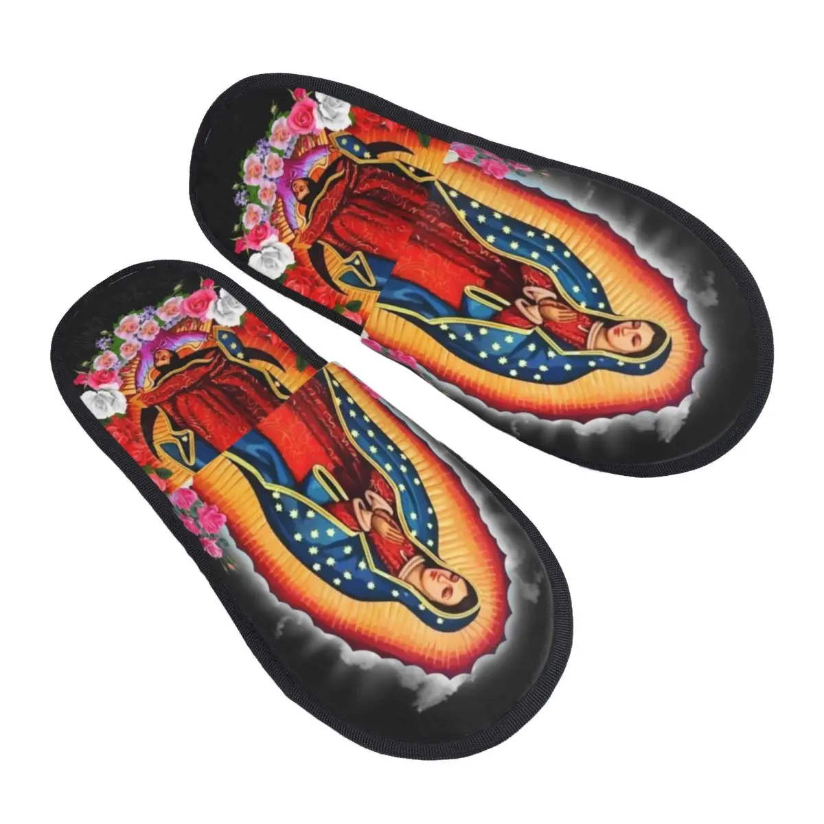 

Memory Foam Slippers Women Soft Warm Mexico Catholic Saint House Slippers