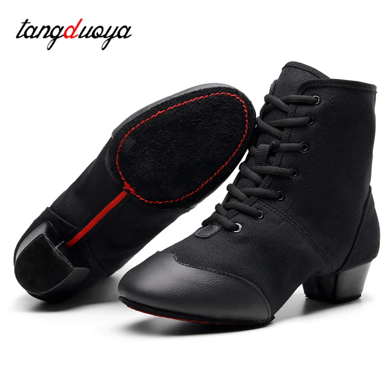 Standard Ballroom Dance Shoes for Women High Top Latin Dancing Shoe Rubber/Suede Sole Dancing boots Waltz Tango Shoe