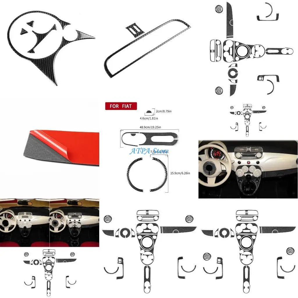 

U13C Carbon Fiber Car Interior Decoration Center Console Panel Sticker Trim