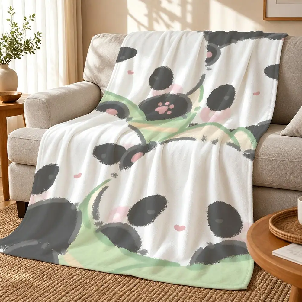 Giant Panda Throw Blanket for Home Bedroom Bed Sofa Children's Soft Blanket Cute