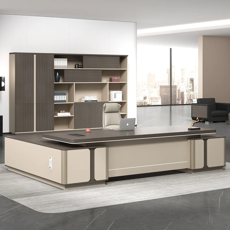 

modern boss office table manager's room table furniture light luxury high-end president table Nordic Computer Desk With Storage