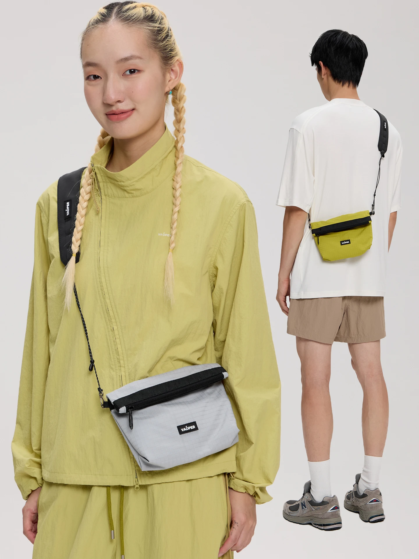 

VAOPER Outdoor Climbing Crossbody Bag Lightweight Men's Mobile Phone Bag Portable Small Bag Sport Style Nylon Material