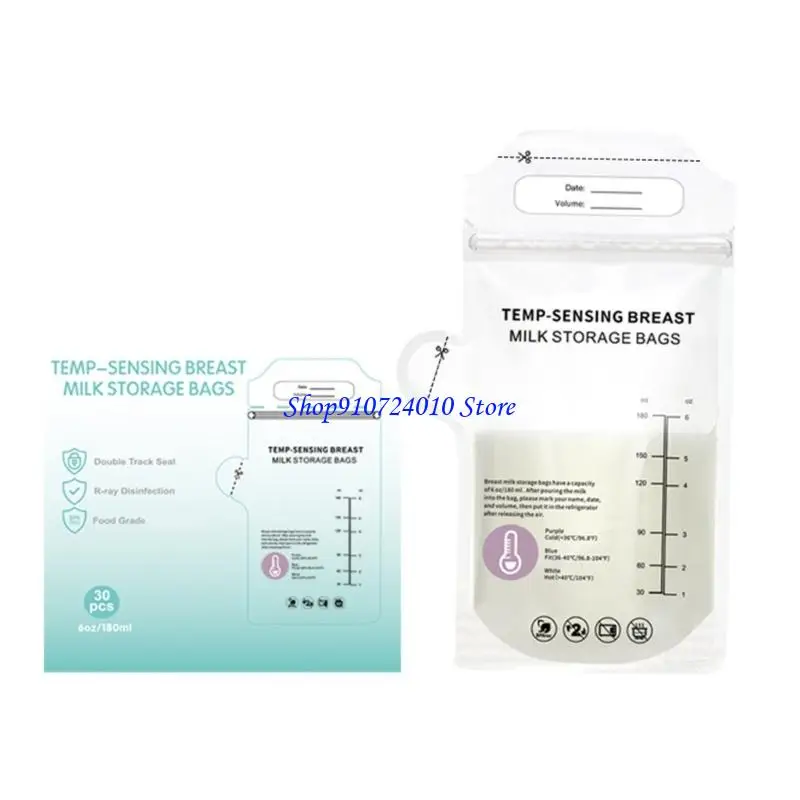 

77HD 30-Count Breast Milk Storage Bags Convenient Organiser Double Sealing Leakproof