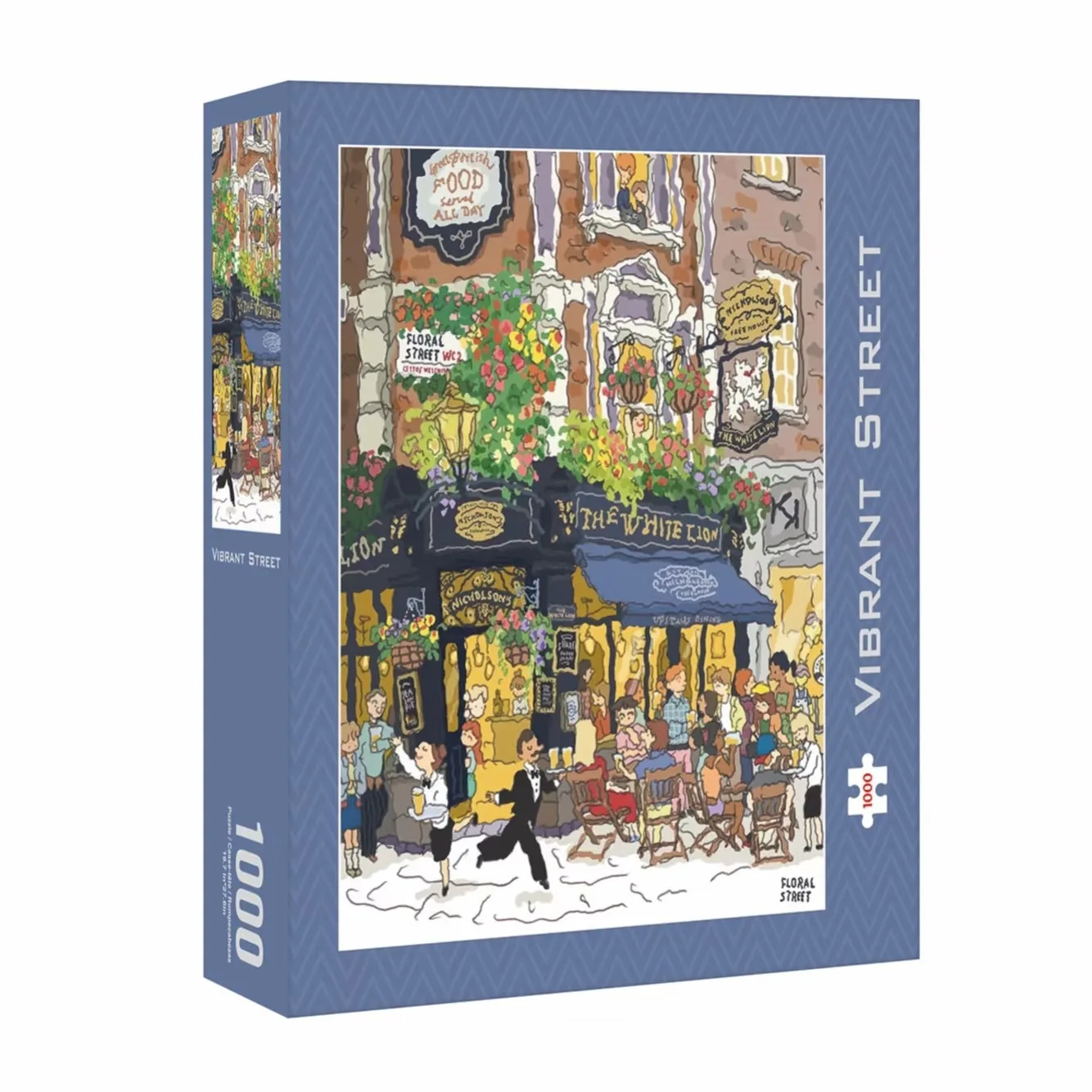 LanKa Rompecabezas de Terciopelo, 1000 Piezas Premium, Alivio del Estrés para Adultos, Juego de Relajación Creativa Cultural de Tarjeta Azul