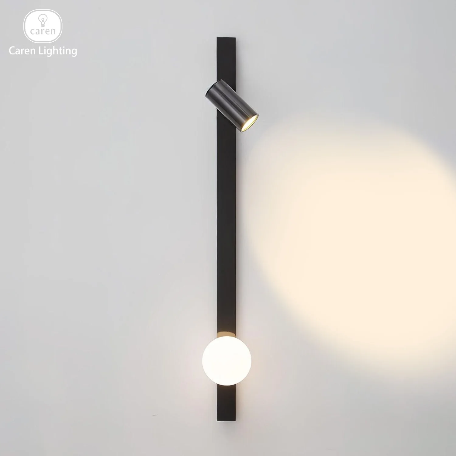 

Caren Lighting Прикроватный настенный светильник Универсальный шарнирный точечный светильник из твердой латуни Светильники Вертикальная установка с горизонтальной полосой