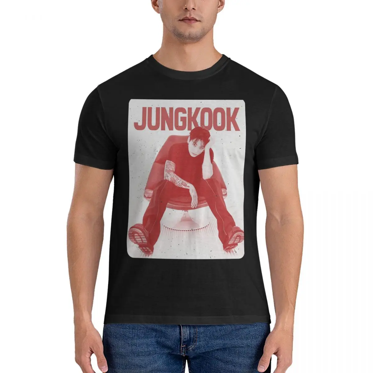 Golden Jungkooks Graphic Shirts Men Adult Y2K Basic Cotton T-Shirts Summer O Neck Fashion Tees Printed Oversized Clothes