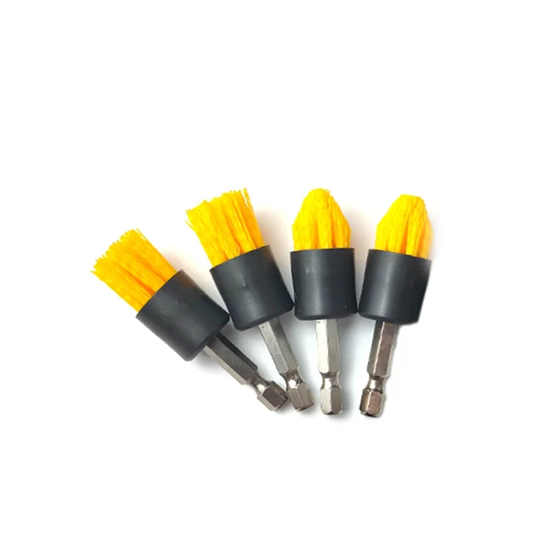 4 Pack Drill Brush Attachment Set All Purpose Detail Brush Attachments for Cordless Drill Tile & Grout Drill Brush Set