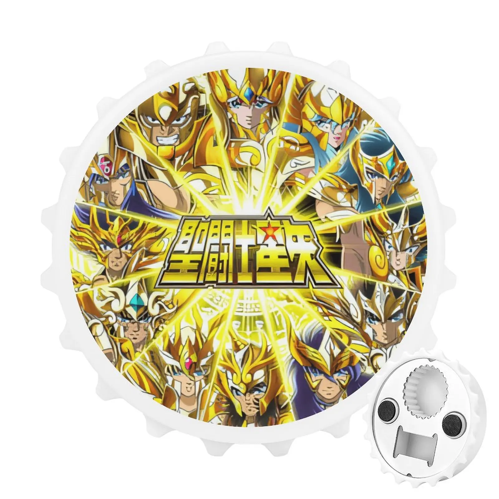 

Refrigerator Magnet Bottle Opener Magnetic Attraction Alloy Material Saint Seiya Knights of The Zodiac Goods Gold Saints