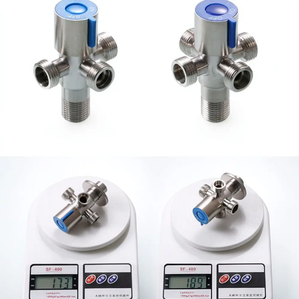 Toilet Cleaning Bidet Applicator Stainless Steel Angle Valve Set Dual Output Bathroom High Pressure Shower Sprayer