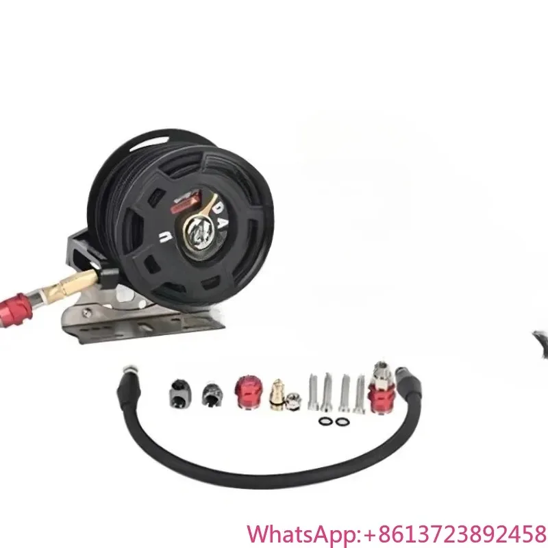 

All Terrain Air Pump Hose Reel with Retracted Off-Road Air Pump