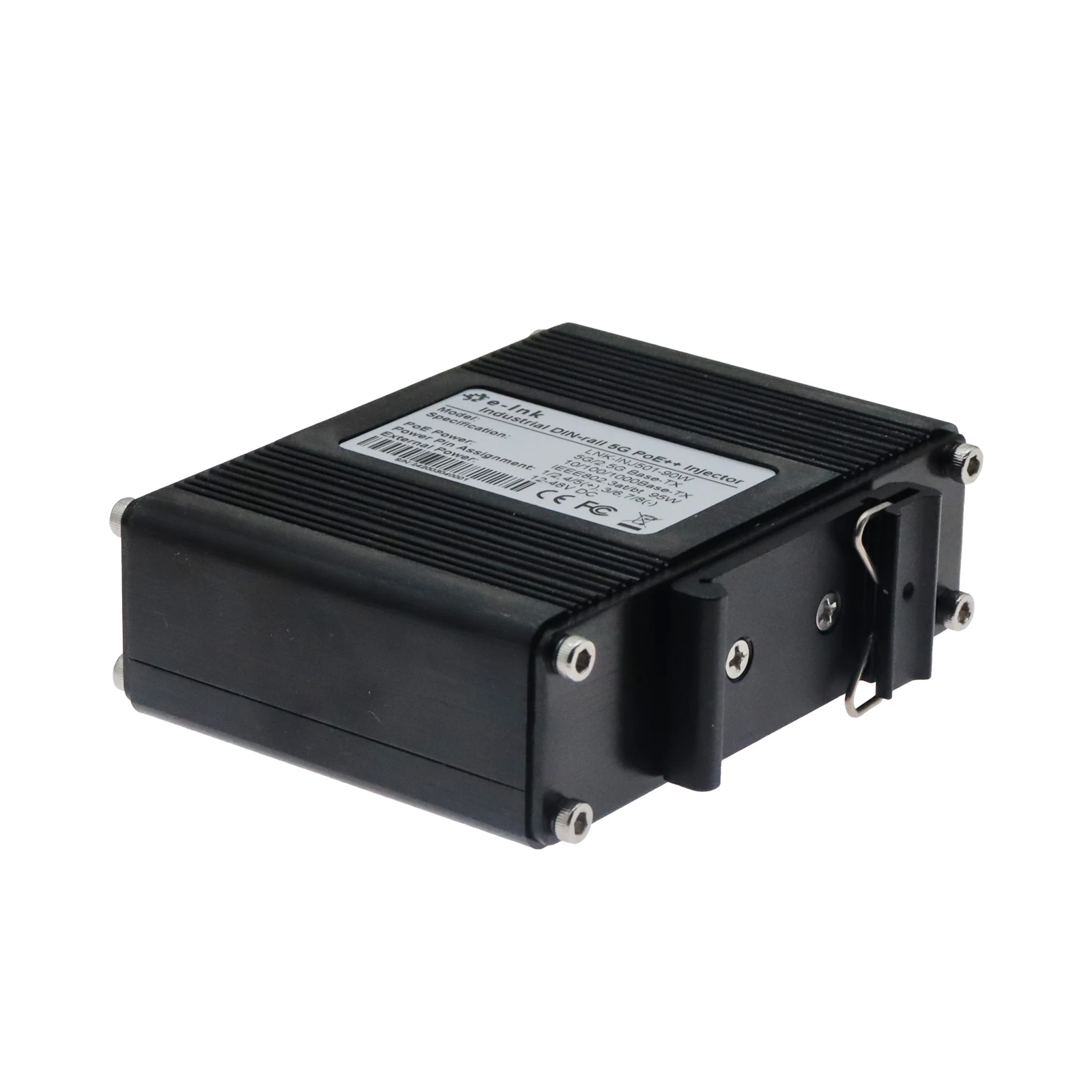 Industrial 5G 95W 802.3bt PoE++ Injector,5 Gigabit 95W PoE++ Adapter, Rj45 Poe Injector Power Supply Over Ethernet, 12-48V DC