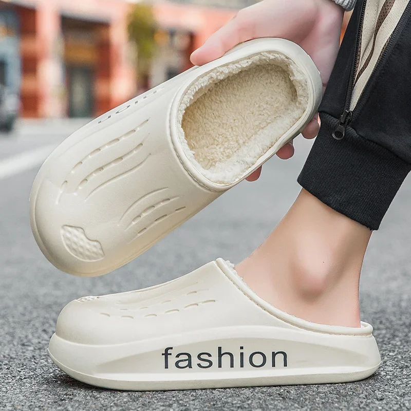 Fluffy Home cotton shoes Soft Lightweight Anti Slip Comfortable Indoor Shoes Couples Autumn Winter Warm Toes Men's Slides
