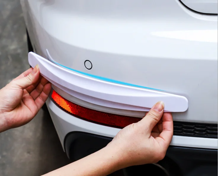 

Dropshipping 2 Pcs 4 Colors Bumper Protective Strip Pvc Anti Collision Car Bumper Guard Strip