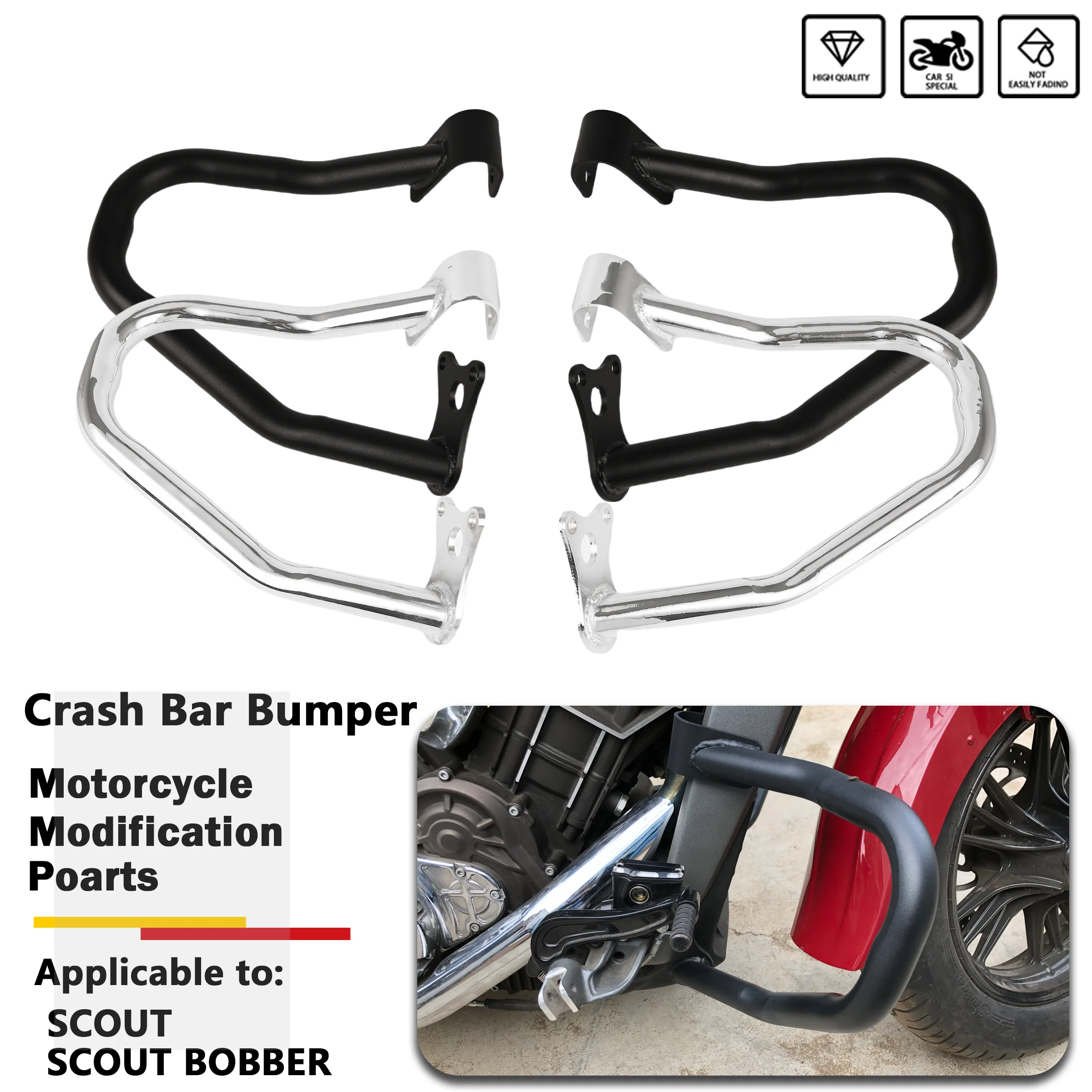 

For Indian Scout Sixty ABS Bobber Twenty Rogue 2015-2023 Motorcycle Crash Protection Bar Engine Bumper Frame Falling Protector