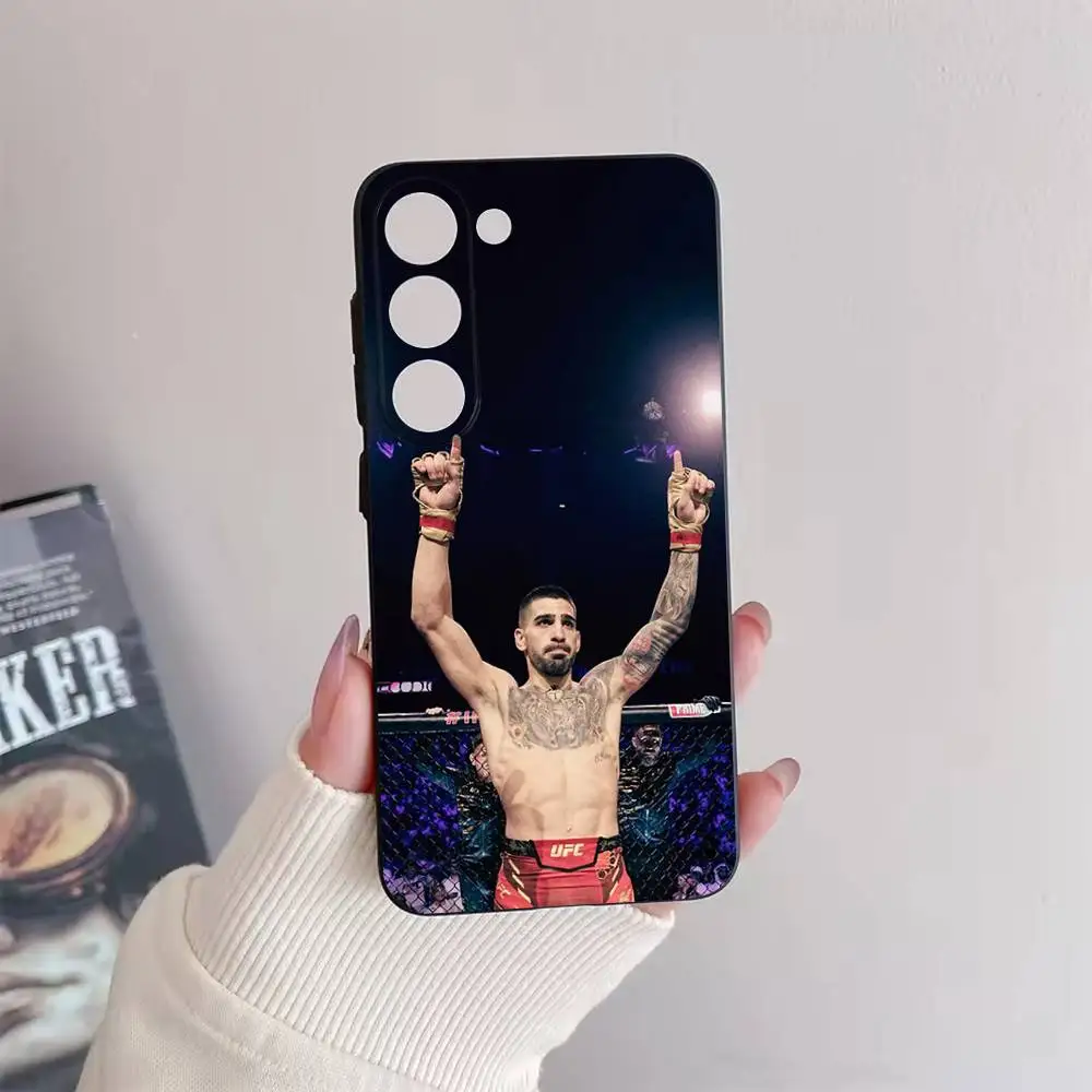 حافظة هاتف I-Ilia Fighting T-Topuria لهاتف سامسونج جالاكسي A73,72,51,53,52,71,22,5G,Note,J7,8,9 غطاء أسود ناعم