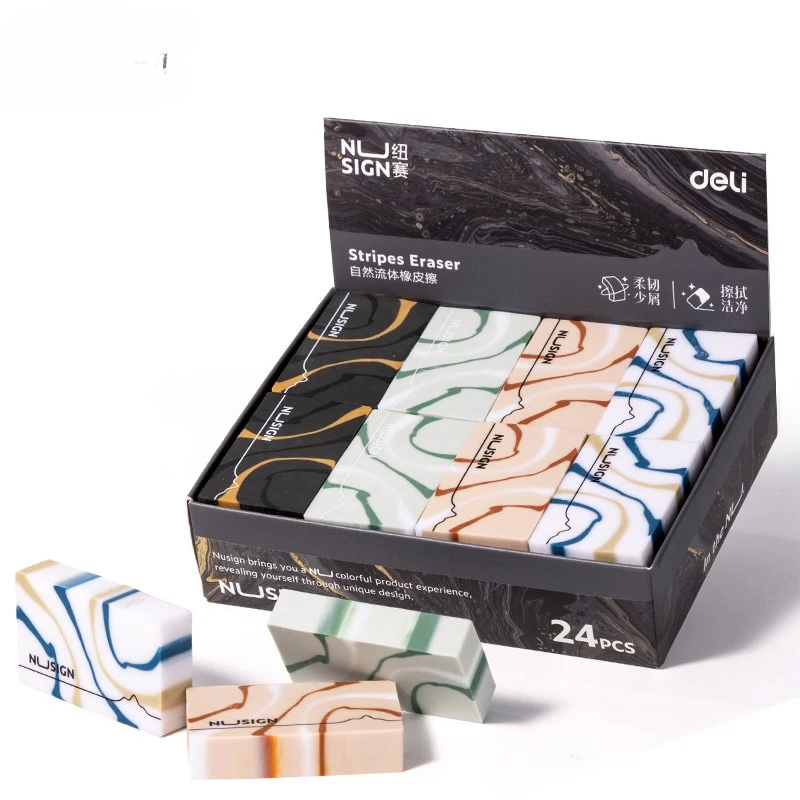 

24pcs Creative Marble Erasers for Kids High Quality Pencil Eraser for Kids Korean Stationery Rubber Cute School Suff for Student