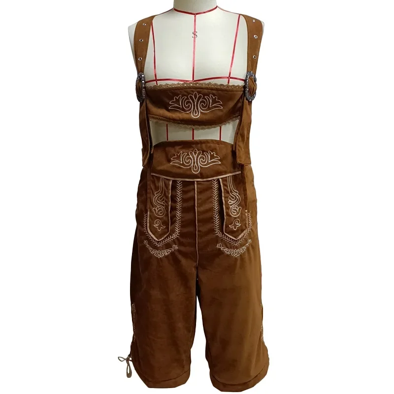 Men\'s German Oktoberfest Pant Lederhosen Suspenders Beer Cosplay Costume Bavarian Traditional Shorts Trachten Garments