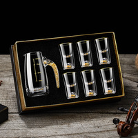 Gold foil Baijiu cup wine dispenser set Household small wine glass wine cup wine pot Jinshan bullet cup gift box