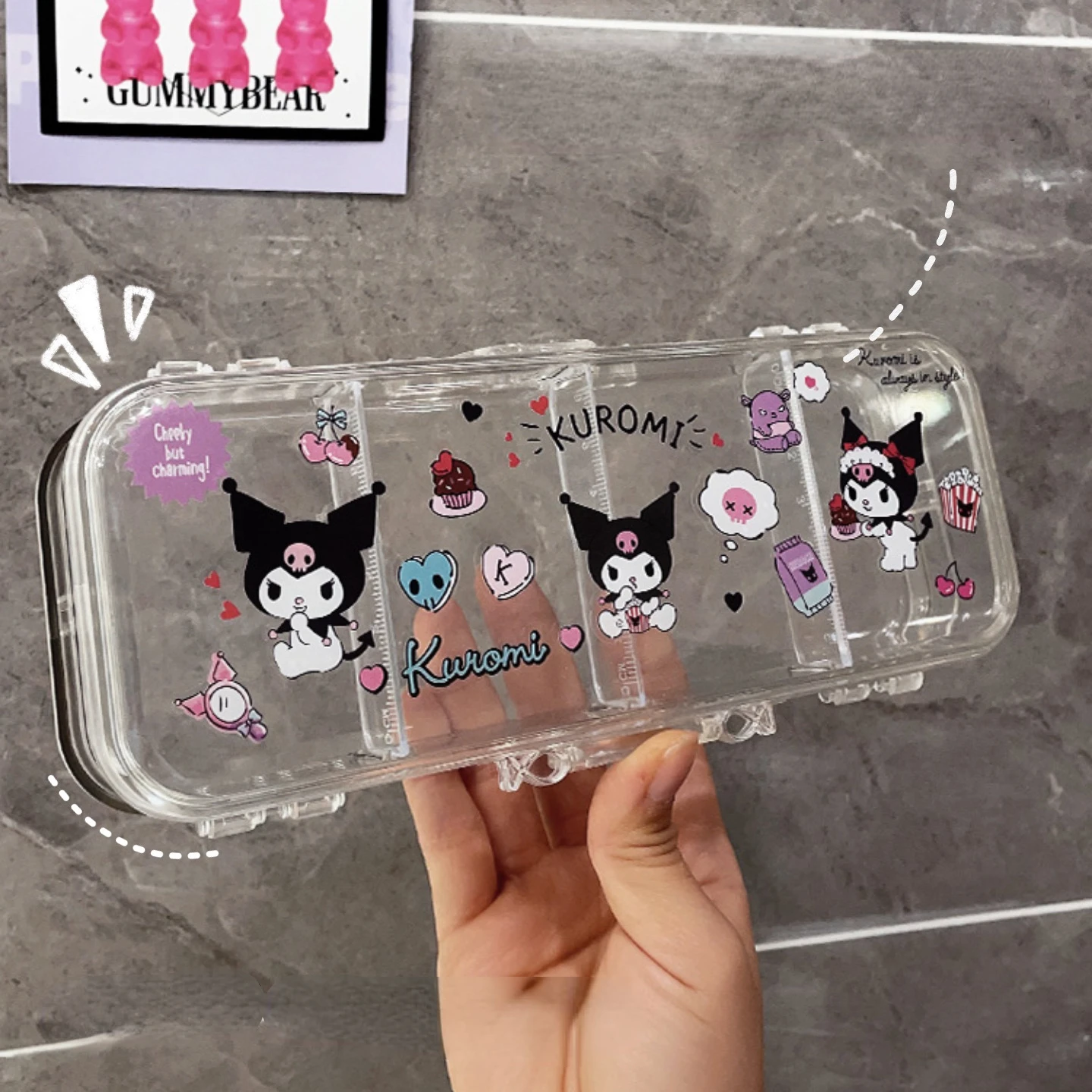 Sanrio Kuromi My Melody Cinnamoroll Hello Kitty Transparent Pencil Case Children Primary School Students Stationery Supplies