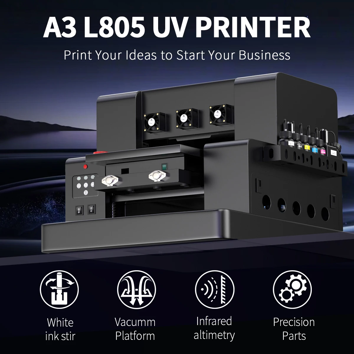 

A3 UV DTF Printer For Epson XP600 L805 UV Flatbed Printer UV Sticker Printer For Phone Case Glass Acrylic UV Printing Machine A3