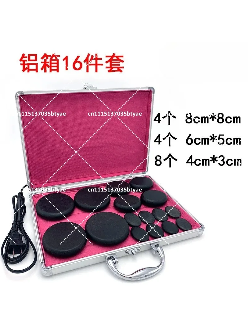 Energy stone Massage stone Health SPA essential oil Massage volcanic stone Aluminum heating box 20-piece heater