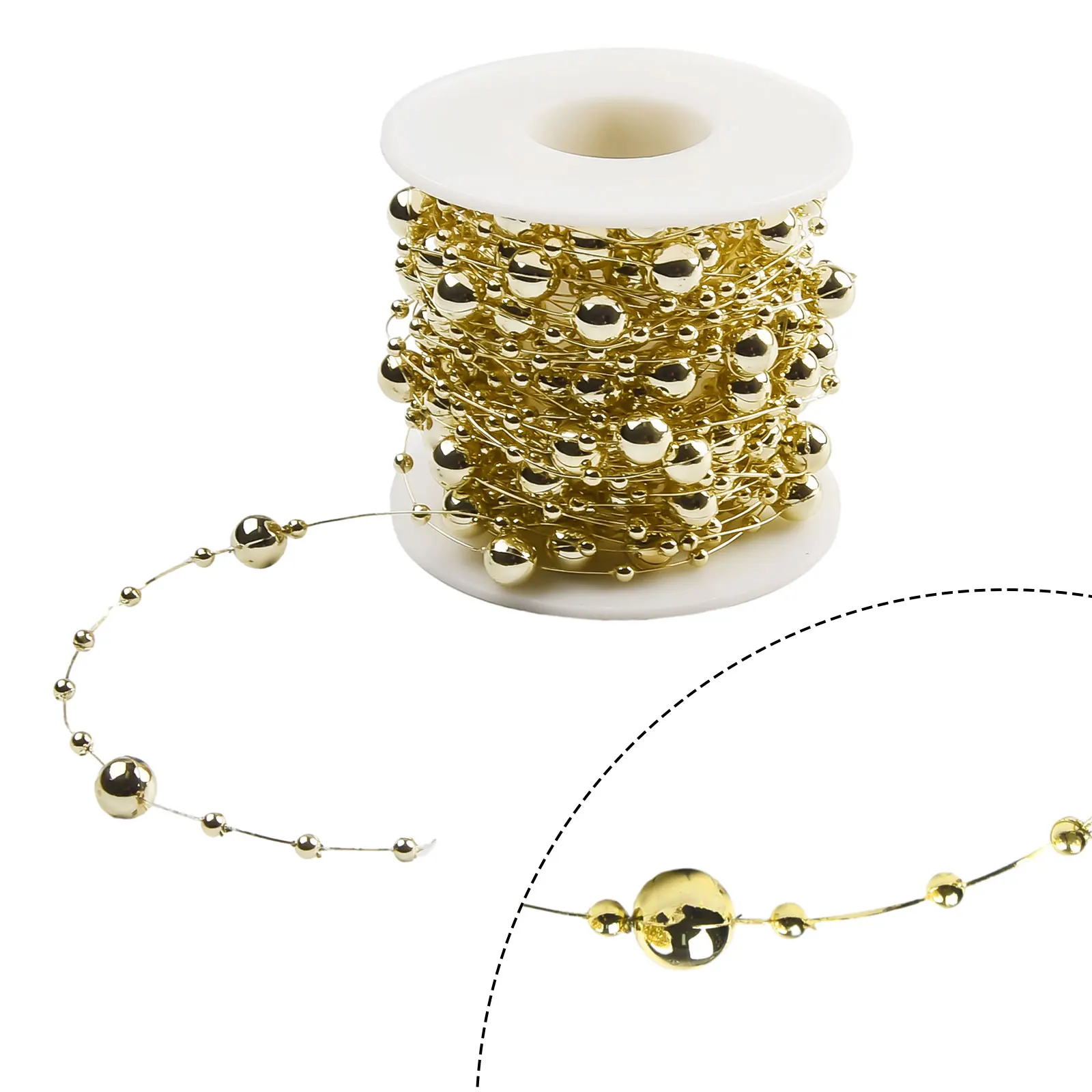 10 سنتيمتر شجرة عيد الميلاد اللؤلؤ سلسلة الديكور البلاستيك سلك حبة سلسلة قلادة ملحق DIY بها بنفسك جارلاند حفل زفاف ديكور #3