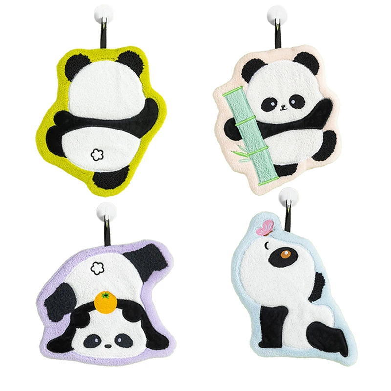 منشفة يد باندا لطيفة، منشفة ماصة وسريعة الجفاف، مناشف سميكة للمطبخ والحمام، منشفة متعددة الأغراض للمنزل