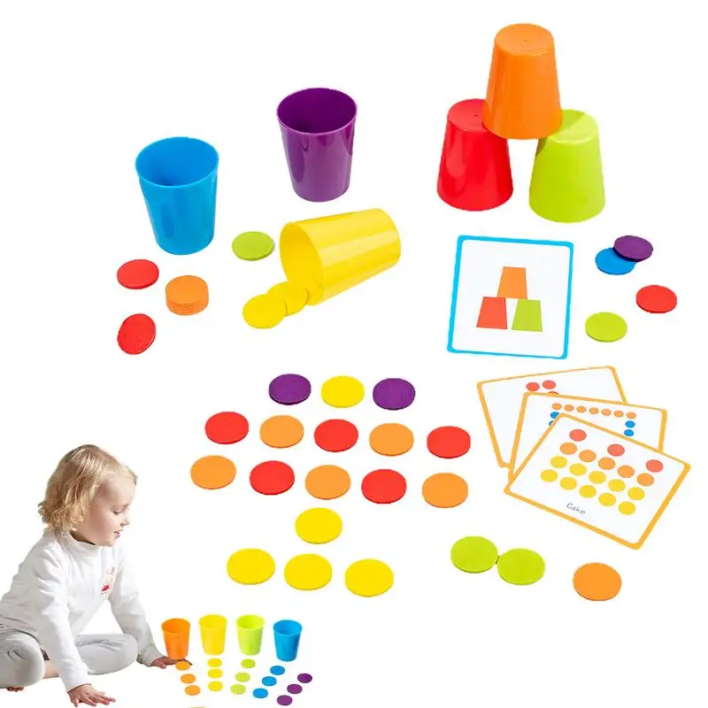 Tazas apilables de juguete para niños, juego de tazas de apilamiento rápido Montessori, juguetes de piscina de agua apilables, entrenamiento de velocidad, apilamiento deportivo para