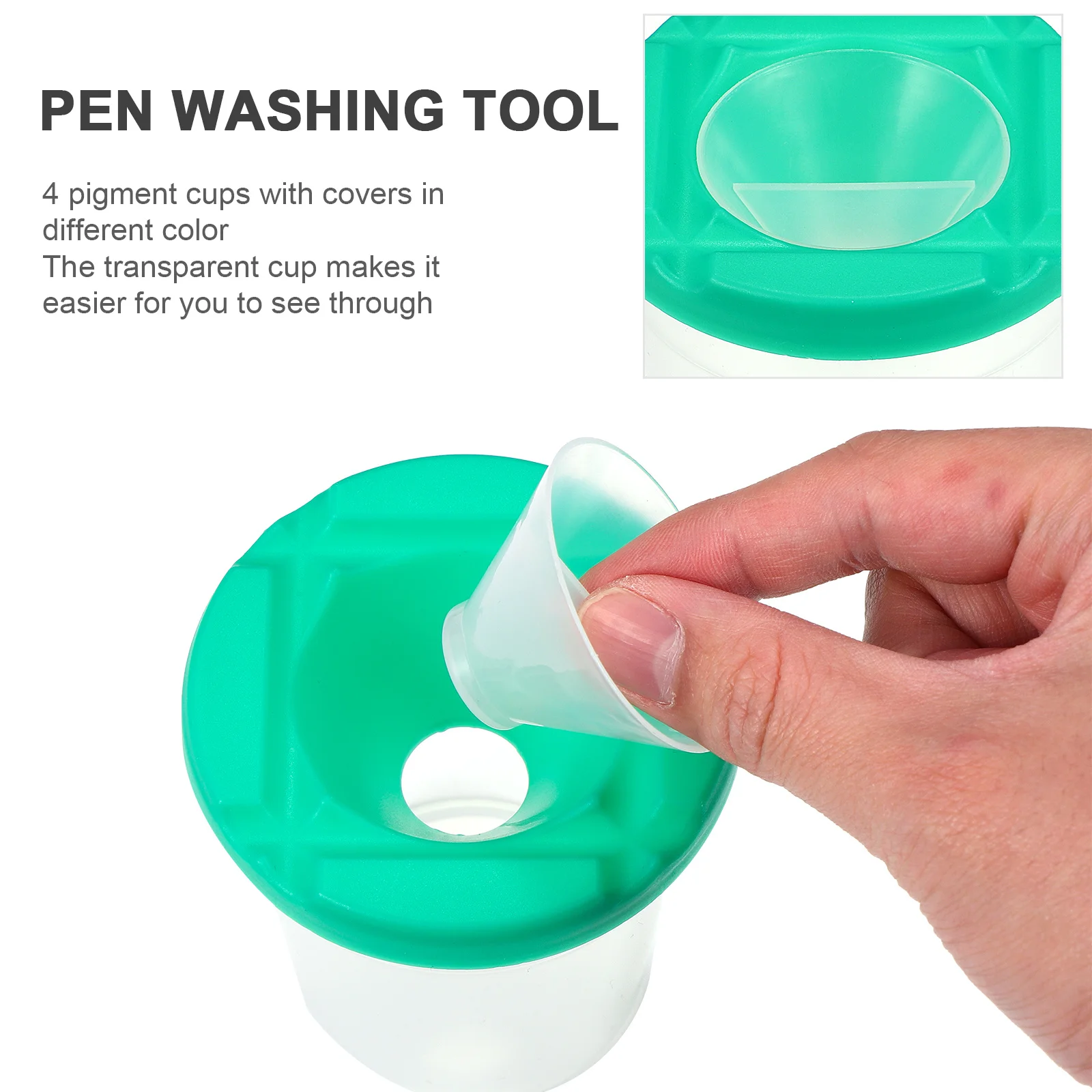 

4Pcs Kids Paint Cups Transparent No Spill with Lids and Brushes Painting Kit for Toddlers Art Class Party Creative Painting