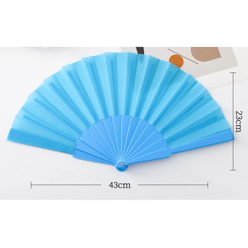 Folding Fan Classical Plastic Hand Held Dancing Fan Chinese Style Room Decoration Gift Craft Performances Fan Wedding Supplies