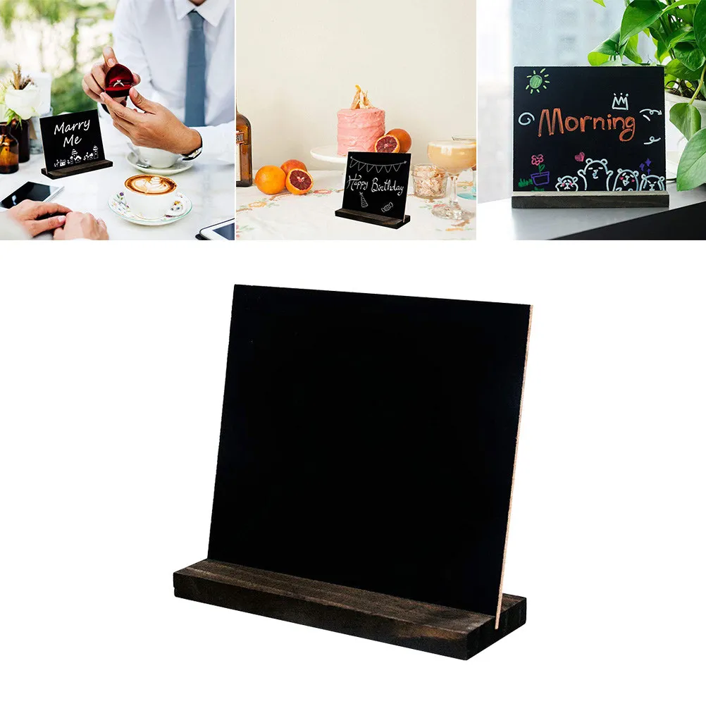 5Pcs Wooden Premium Mini Signs For Table Number Signs Wedding Planner Stand Chalkboard Tags