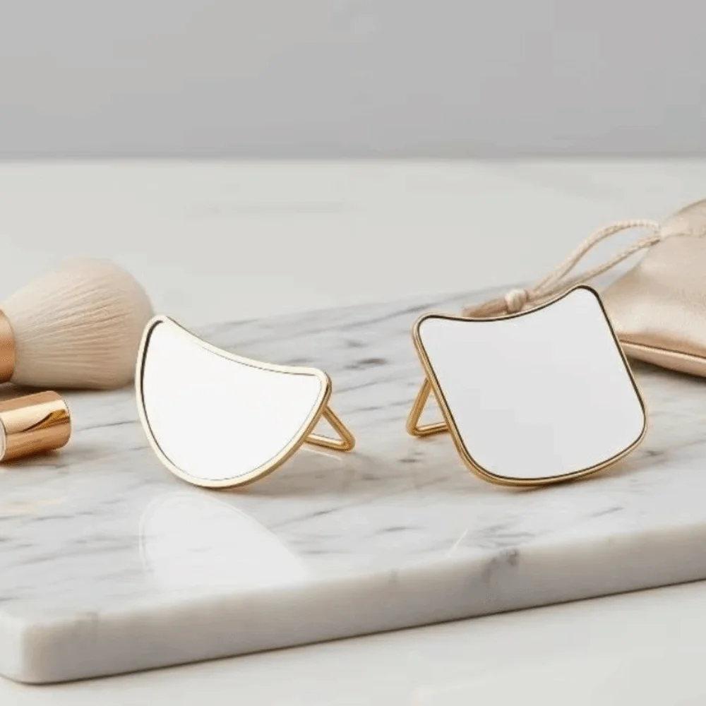 High-Precision Eyelash Inspection Mirror Stainless Steel Holder Handleless Design Lash Extension Application Mirror