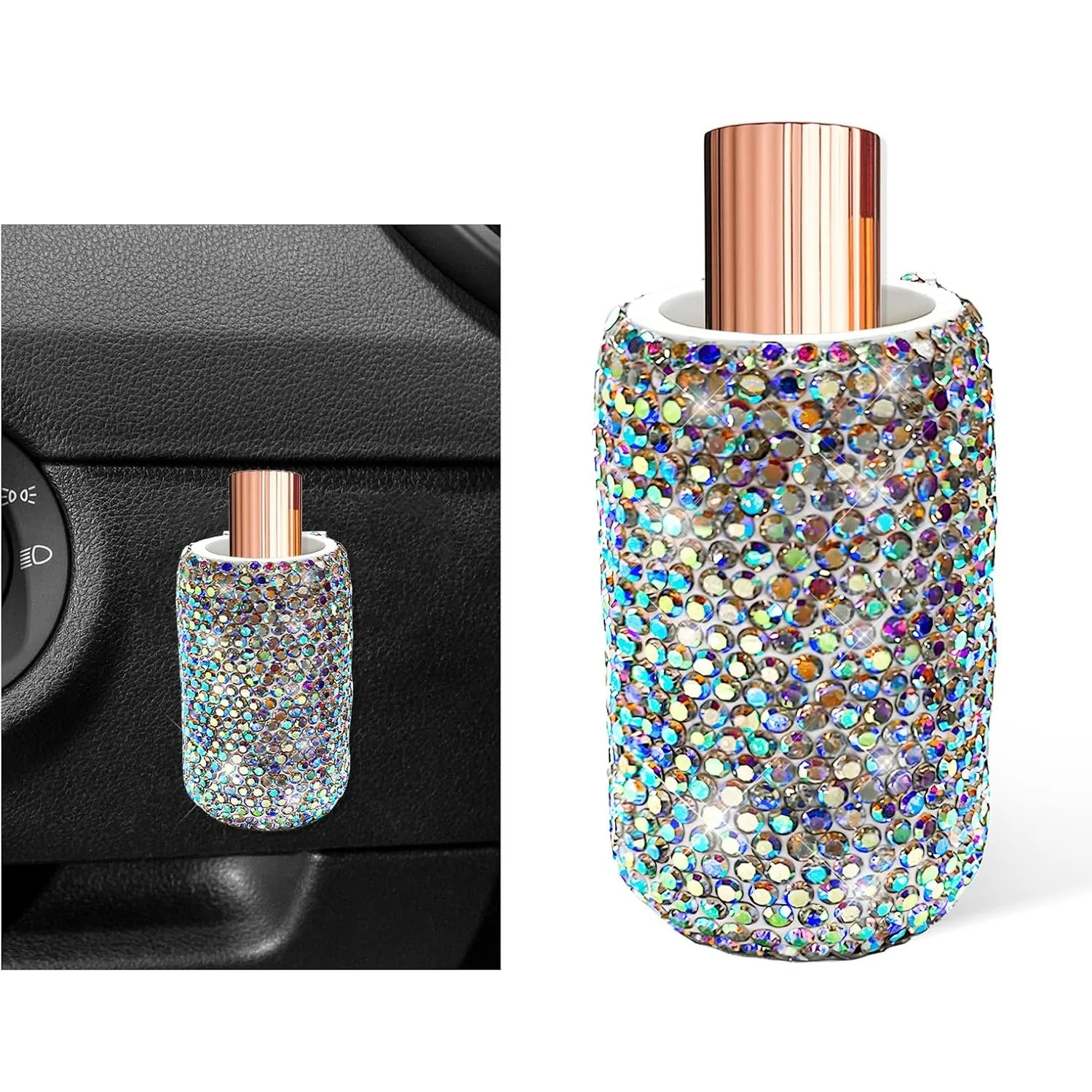 Car Chapstick Holder, Sparkling Rhinestone Lip Balm Mount Vehicle Lipsticks Organizer, Bling Insulating Lip Balm Holder