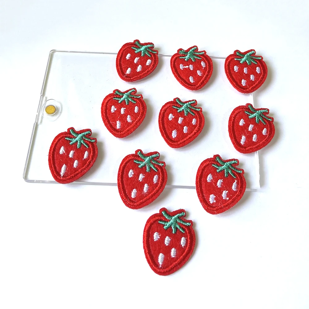 Cheap 10pcs Cute Embroidery Mini Strawberry Patches Iron on Applique for Jeans DIY Clothing Accessories