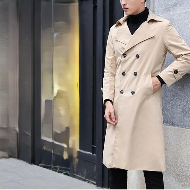 

Trench Denim Coat Mens Fleece Overknee Arrival Force Padded Winter Extra Insulation Soft Inner Layer Warmth Comfortable Thick BF