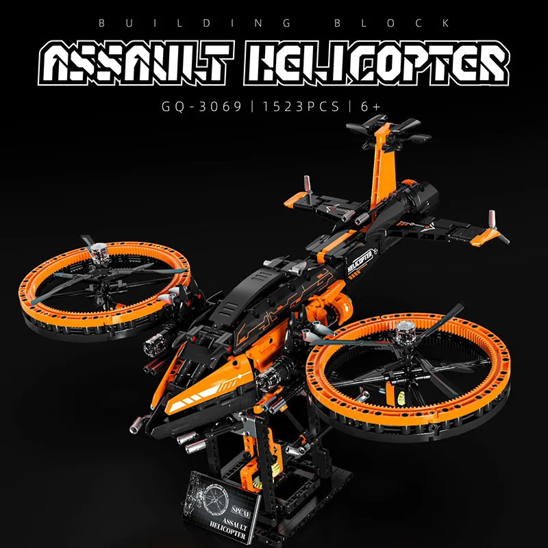 1523pcs MOC Technical Military Fighter Aircraft Building Blocks Assembling helicopter Bricks Model Toys for Boys Birthday Gift