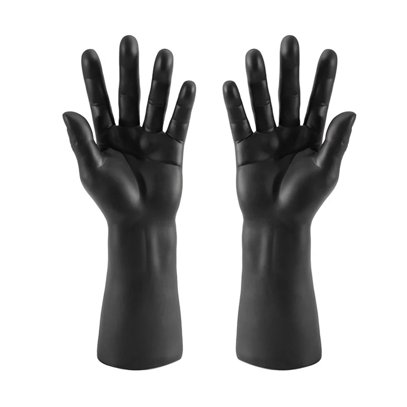 A Pair of Simulated PVC Male Hand Mannequin Standing Hard Men\'s Hand Model Gloves Ring Display Props