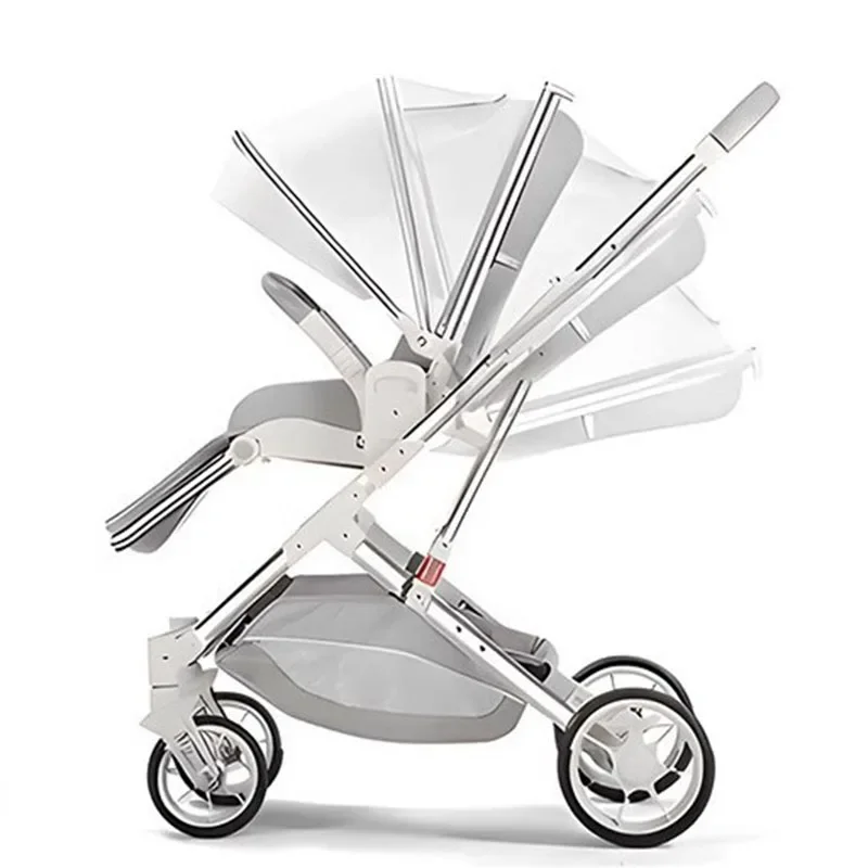 Ajustável Carrinho De Bebê, recém-nascido Stroller De Viagem, Alta Paisagem, Leve, Dobrável, Two-Way Giratória, SeatShock Absorbing