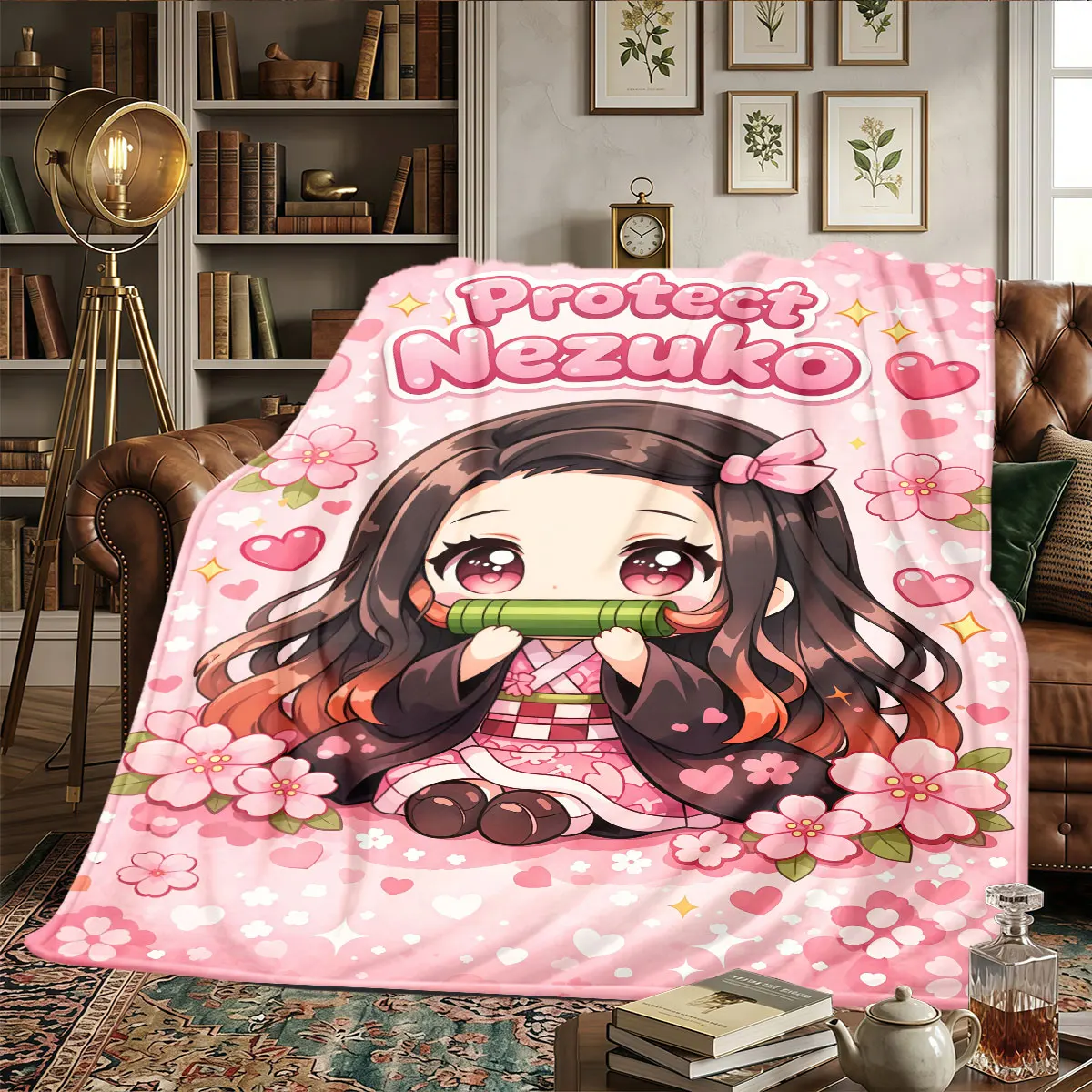 Demon Slayer Kimetsu no Yaiba Patterns Home Blanket For All Seasons for Beds Sofas Warmth and Comfort Holiday Present -HE16