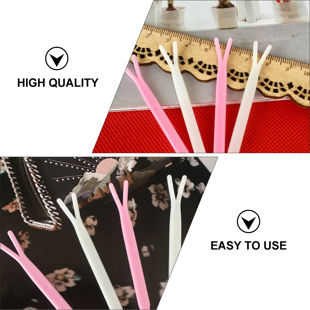 

100pcs Double-Fold Eyelid Fork Applicator For Natural Double Eyelids No Pain Instant Eye Lift Makeup Tools