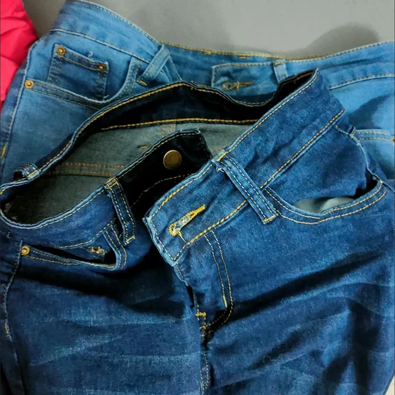 Jeans casual de cintura média feminina, calça jeans folgada reta, streetwear azul, tamanho grande 25-34, primavera, 2023