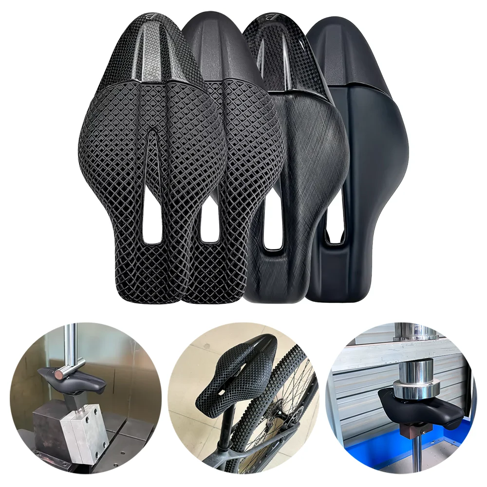 BALUGOE Dead Flying Field Seat Saddle Road Bicycle Seat Cushion Leather Short Nose Saddle 3D Printed Saddle Carbon Fiber Texture
