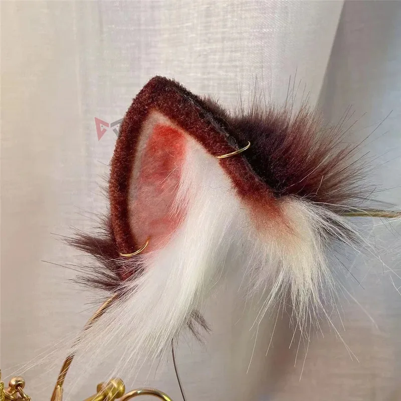 جديد اليدوية العمل ثلاثة Felinae آذان القط Hairhoop الذيل قلادة أقراط تأثيري هريرة لوليتا اكسسوارات الشعر هوب أغطية الرأس