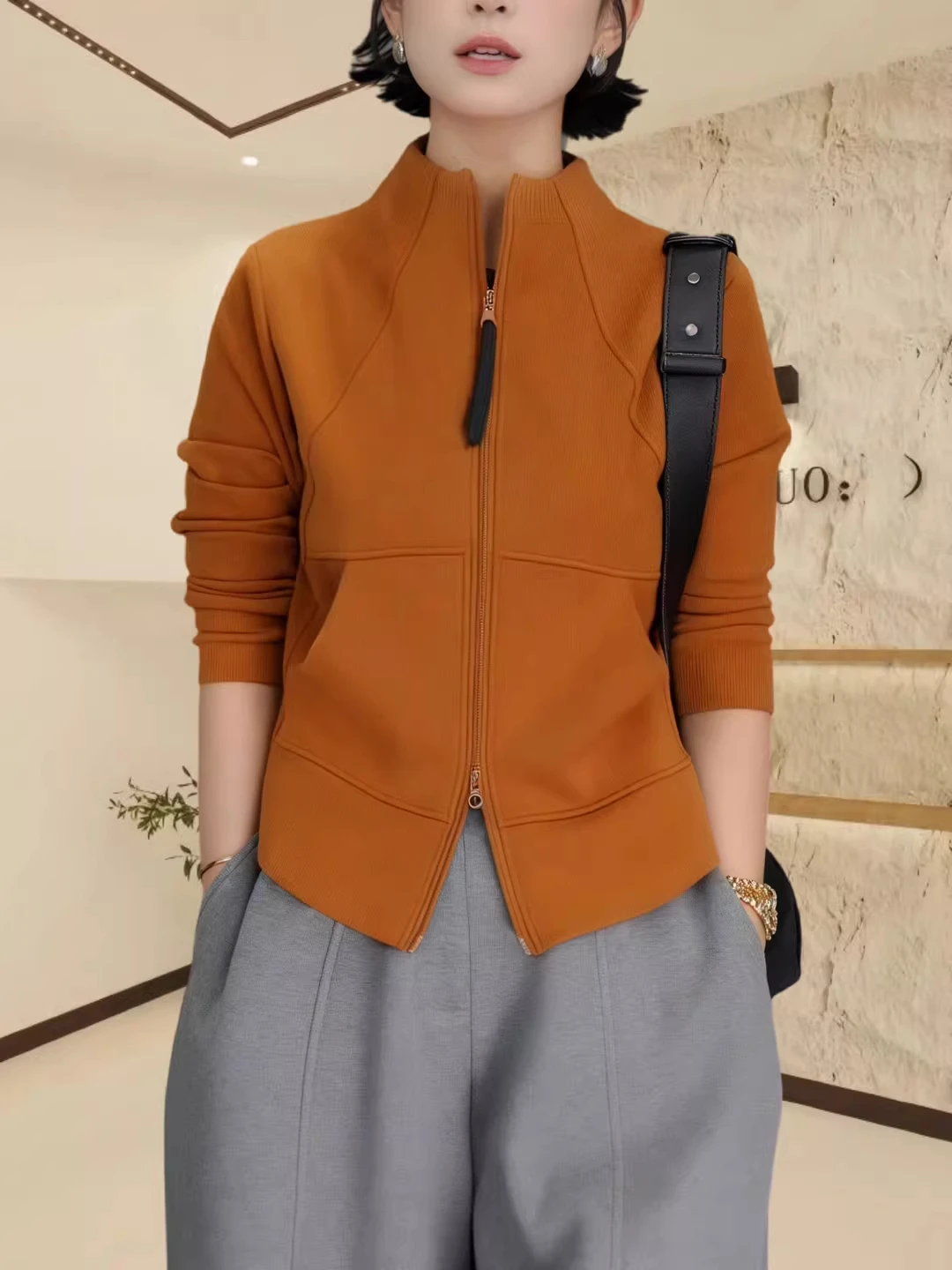 

Женское длинное пальто Sve Jaet с двойной талией, свободное модное осеннее новое повседневное универсальное пальто на молнии больших размеров